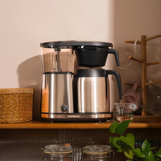 Connoisseur 8-Cup Drip Coffee Brewer One-Touch with Thermal Carafe and Hanging Basket - SCA Certified Home Brewer